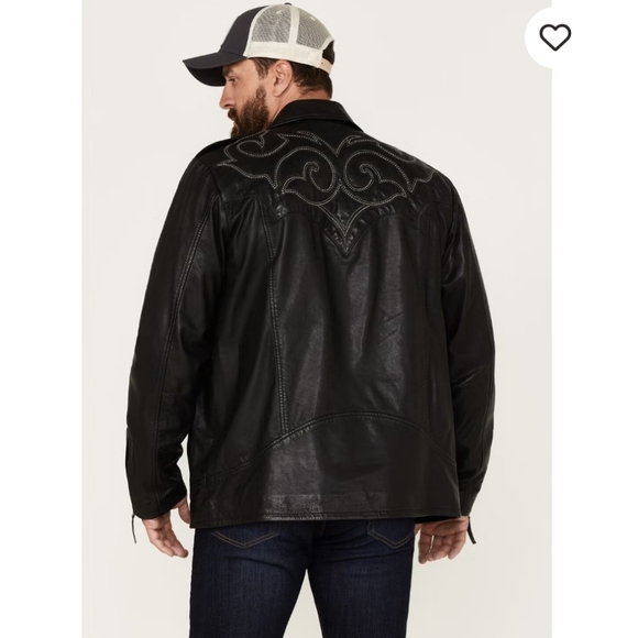 Moonshine Spirit Other - Moonshine Spirit Boot Barn Men's Black Leather Military Moto Jacket XL